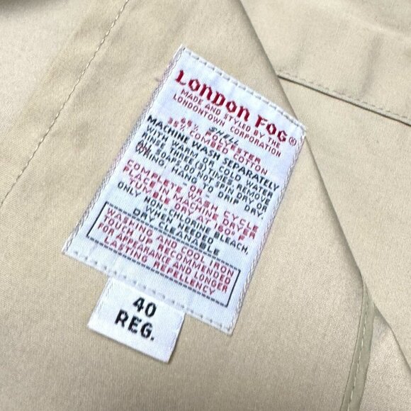 LONDON FOG Vintage Retro 90s Long Trench Business Casual Coat Mens 40R (Large) - Picture 3 of 8